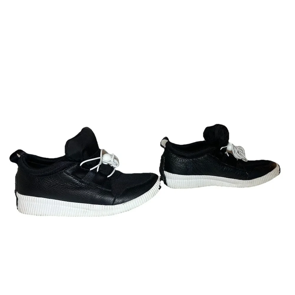 SOREL Women's Out N‎ About Black White Street Sneakers Waterproof Shoes SIZE 9